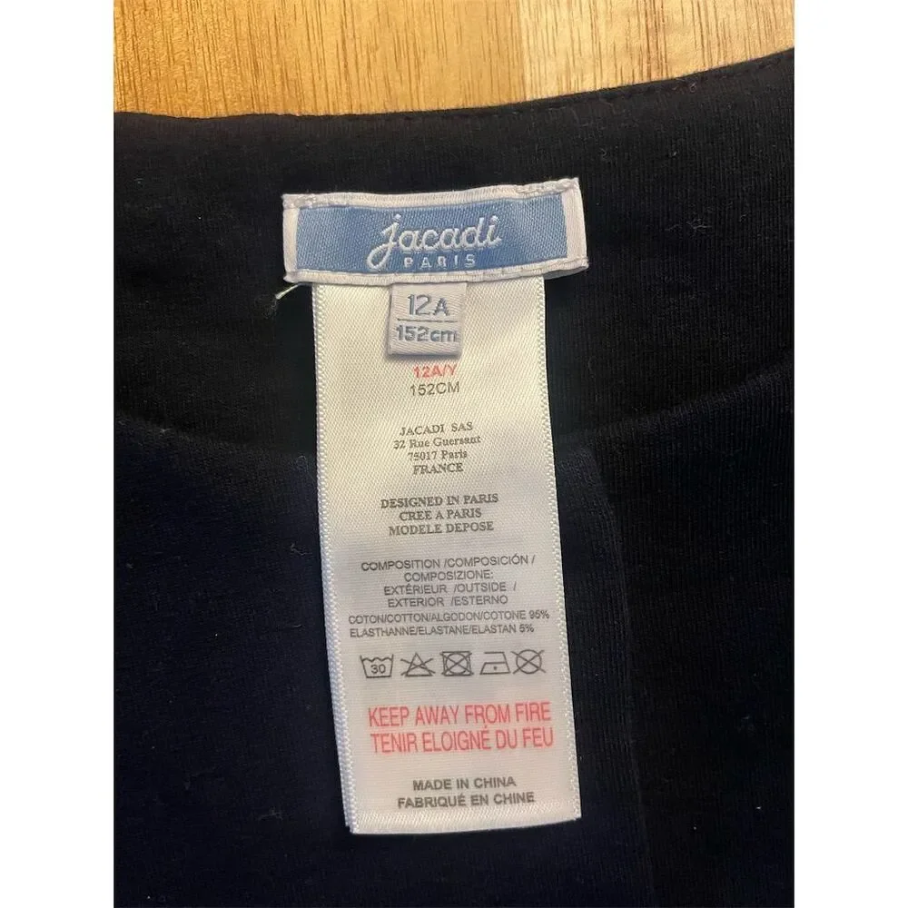 Jacadi Paris Girls Navy Blue Cardigan Sweater Size 12 / 152 cm Long Sleeve - Picture 3 of 5